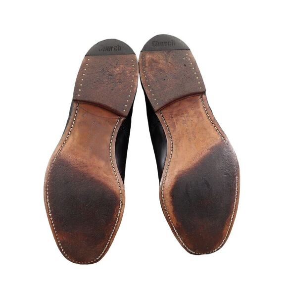 Church's Shoes Mens 9 Oxford Custom Grade Brogue Cap Toe Handcrafted Leather - Picture 11 of 16